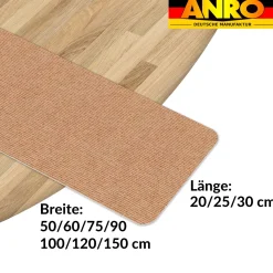 Treppenteppich Stufenmatte Treppenstufen Teppich selbsthaftend Stufenmatte Rechteckig NEMESIS Hellbraun