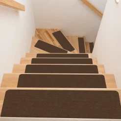 Treppenteppich Stufenmatte Treppenstufen Teppich selbsthaftend Stufenmatte Rechteckig NEMESIS Schoko