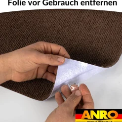 Treppenteppich Stufenmatte Treppenstufen Teppich selbsthaftend Stufenmatte Rechteckig NEMESIS Schoko