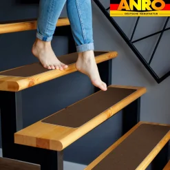 Treppenteppich Stufenmatte Treppenstufen Teppich selbsthaftend Stufenmatte Rechteckig NEMESIS Schoko