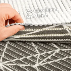 Weichschaummatte Badematte Weichschaum Bad Prisma Schwarz Breite 130cm Meterware