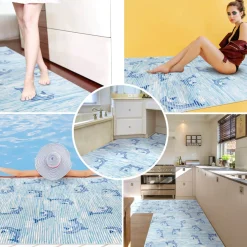 Weichschaummatte Badematte Weichschaum Bad Delfine Maritim Blau Breite 130cm Meterware
