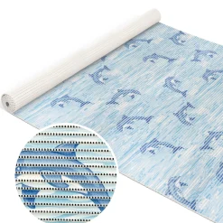 Weichschaummatte Badematte Weichschaum Bad Delfine Maritim Blau Breite 130cm Meterware