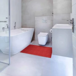 Weichschaummatte Bad Weichschaum Badematte Rot Uni Breite 65cm Meterware