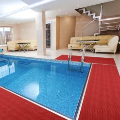 Weichschaummatte Bad Weichschaum Badematte Rot Uni Breite 65cm Meterware