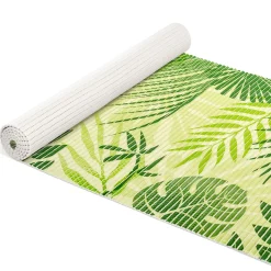 Weichschaummatte Bad Weichschaum Badematte Grün Palmblätter Tropen Breite 65cm Meterware