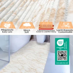 Weichschaummatte Bad Weichschaum Badematte Marmor 4 Farben Blau Beige Braun Grau 65cm Breite