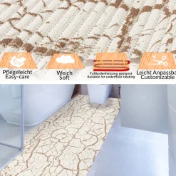 Weichschaummatte Bad Weichschaum Badematte Marmor Beige 65cm Breite Meterware