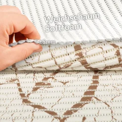 Weichschaummatte Bad Weichschaum Badematte Marmor Beige 65cm Breite Meterware