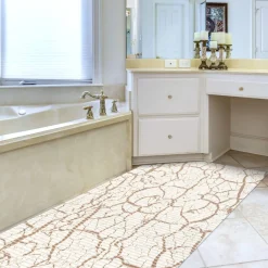 Weichschaummatte Bad Weichschaum Badematte Marmor Beige 65cm Breite Meterware