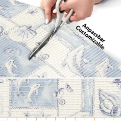 Weichschaummatte Bad Weichschaum Badematte Delfine 65cm Breite Meterware