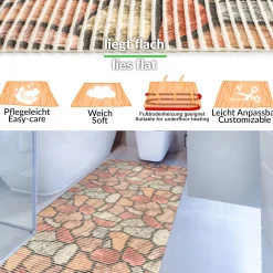 Weichschaummatte Bad Weichschaum Badematte Mosaiksteine Bunt Breite 65cm Meterware