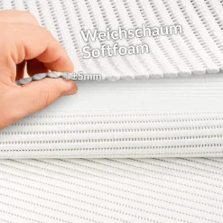 Weichschaummatte Bad Weichschaum Badematte Uni Weiß 65cm Breite Meterware