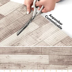 Weichschaummatte Bad Weichschaum Badematte Holz 65cm Breite Meterware