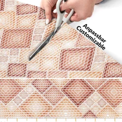 Weichschaummatte Bad Weichschaum Badematte Karo Braun Breite 65cm Meterware