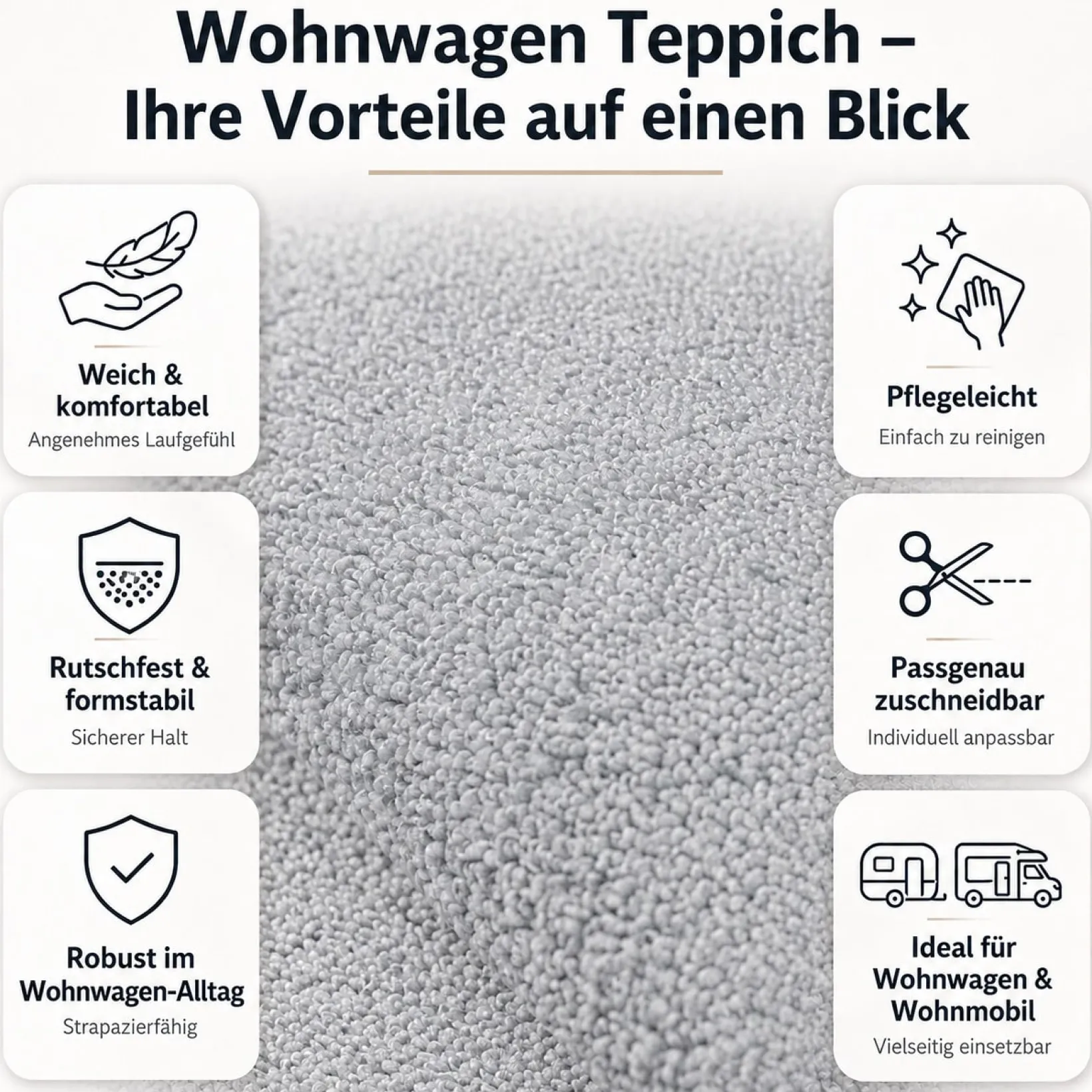 Wohnwagen Teppich Wohnmobil Teppichboden nach Maß Caravo