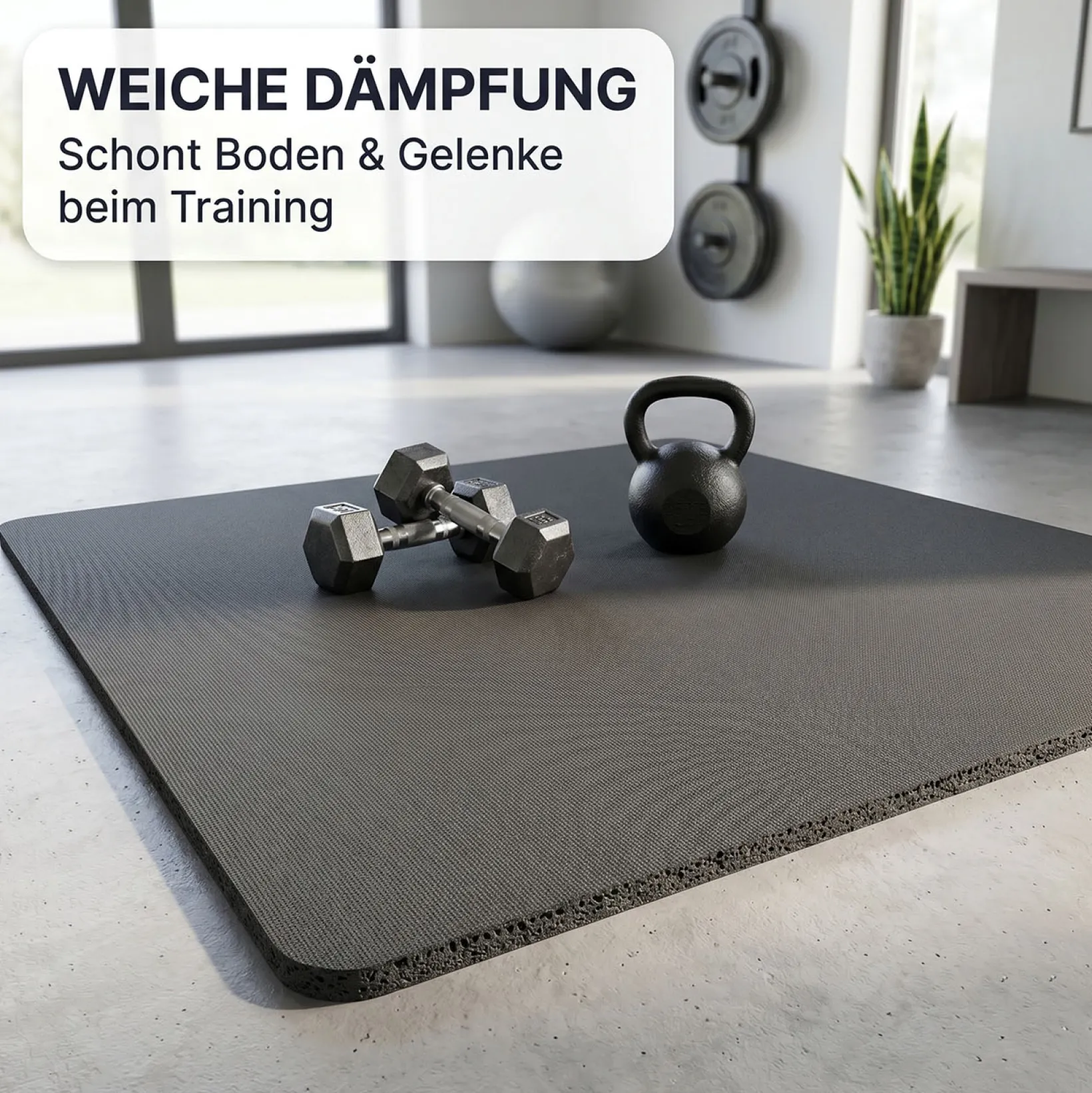 Yogamatte Antirutschmatte & Sportmatte | Extra dick 8 mm | 3 Größen