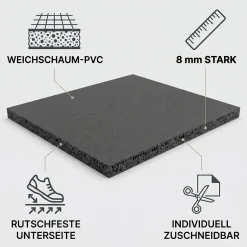 Yogamatte Antirutschmatte & Sportmatte | Extra dick 8 mm | 3 Größen